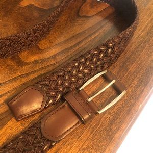 Mens brown woven belt